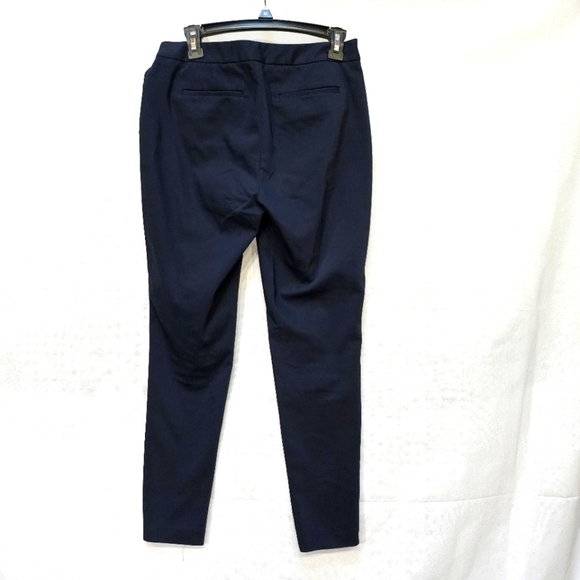 Ivanka Trump Skinny Ankle Navy Blue Trousers With Accent Belt Size 6 - Picture 3 of 8